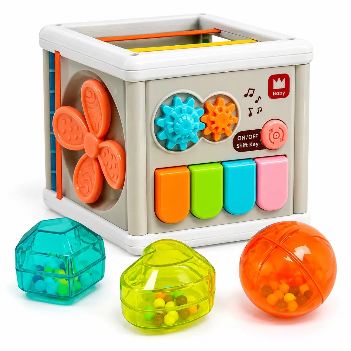 Cubo musical de actividades para bebé con accesorios