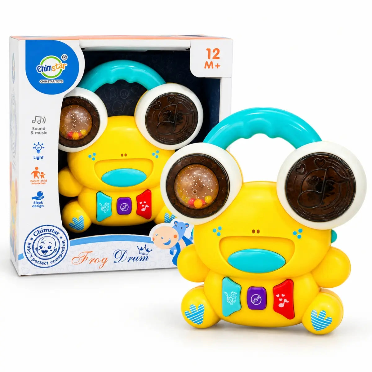 Juguete musical rana con luces Chimstar para bebé con caja