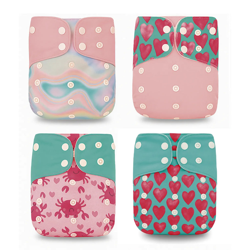 Pack 4 Pañales Happy Flute Corazones – Unitalla