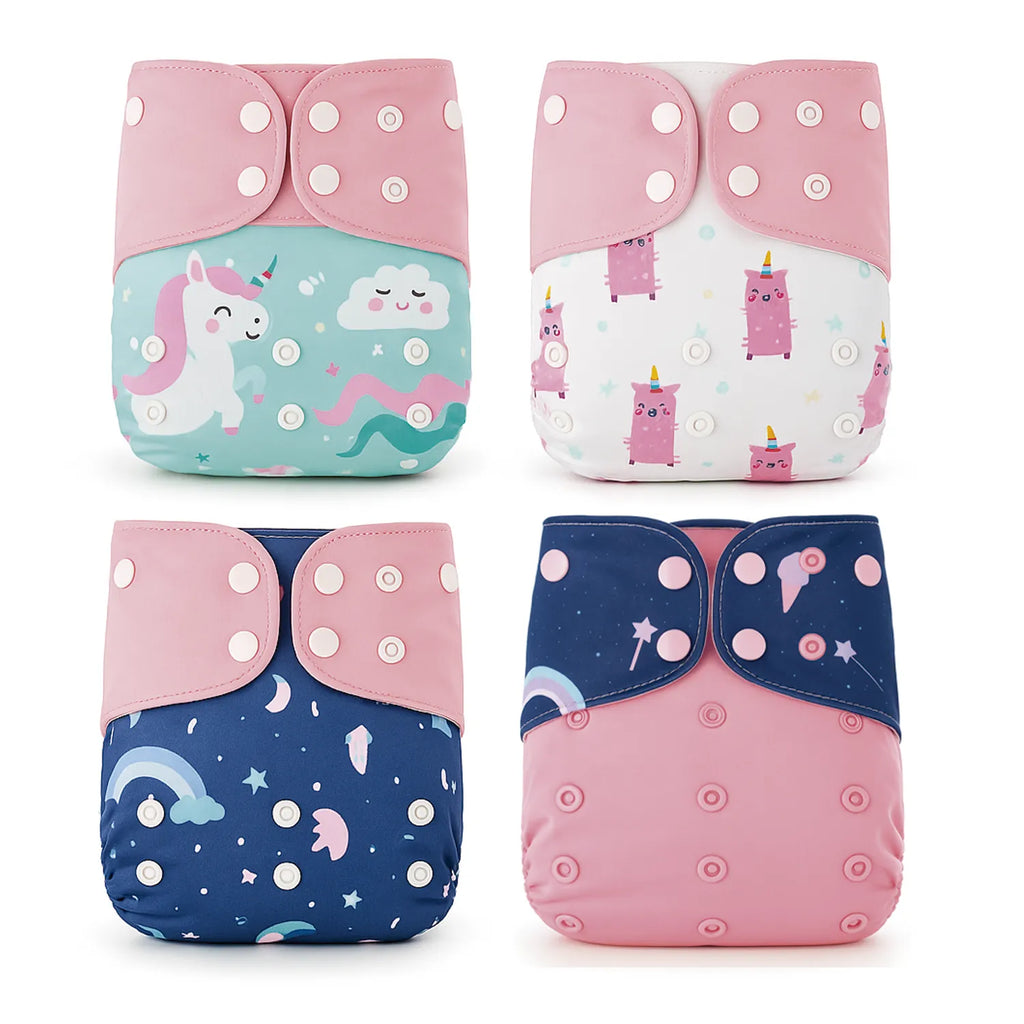 Pack 4 Pañales Happy Flute Unicornio – Unitalla