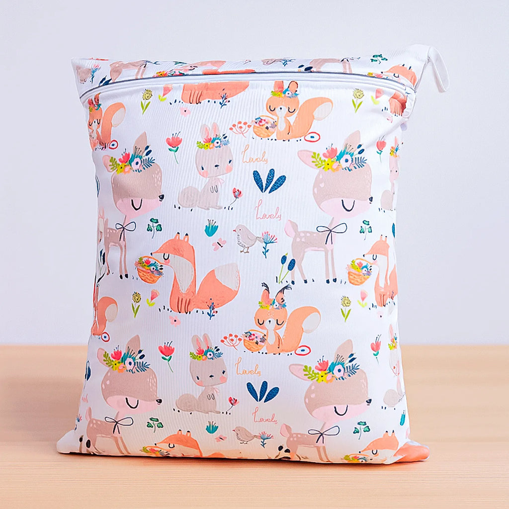 Wetbag diseño zorritos para pañales reutilizables – Pack Baby Shower en oferta Pequelandia