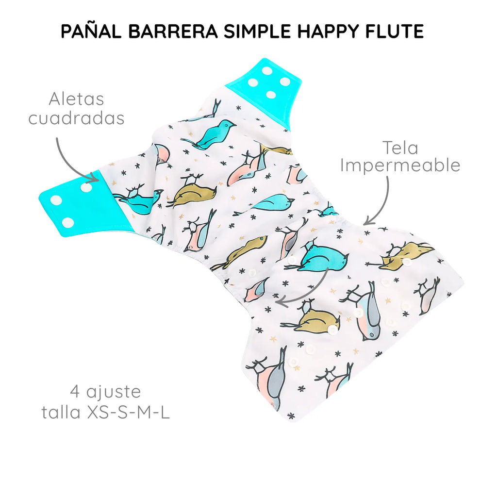 Pañal Barrera Simple Happy Flute Zorrito Naranjo