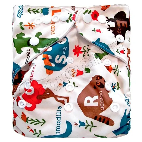 Pañal de Tela Ecológico – Zoo Con Letras