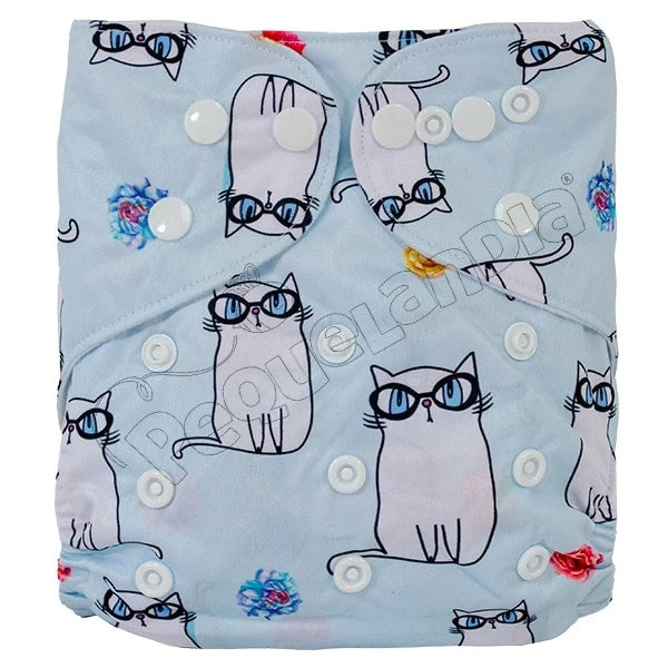 Pañal de Tela Ecológico – Gatita Con Lentes