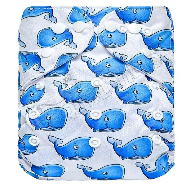 Pañal de Tela Ecológico – Ballenitas Azules