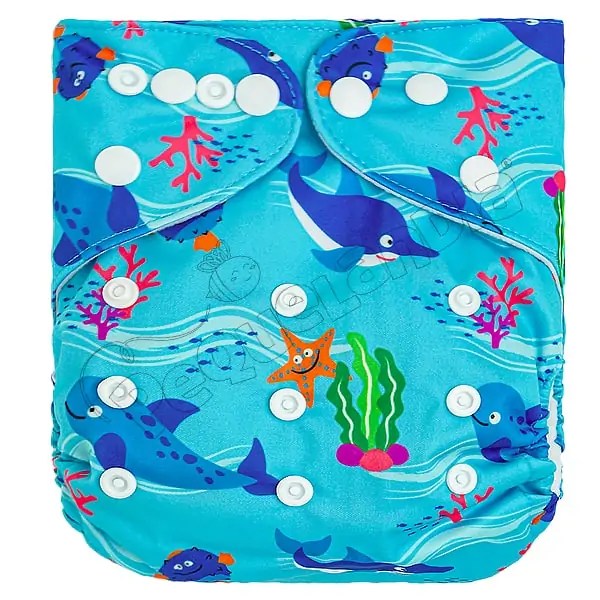 Pañal de Tela Ecológico – Orcas Azules