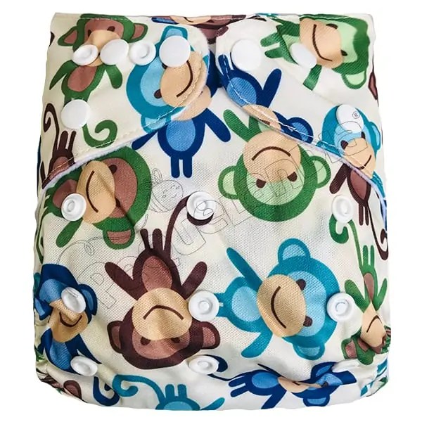 Pañal de Tela Ecológico – Monitos Colores