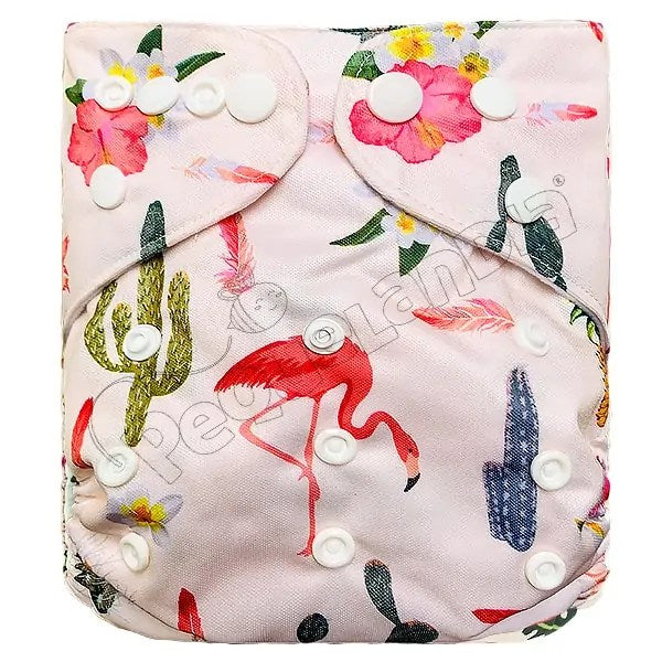 Pañal de Tela Ecológico – Flamenco Con Cactus