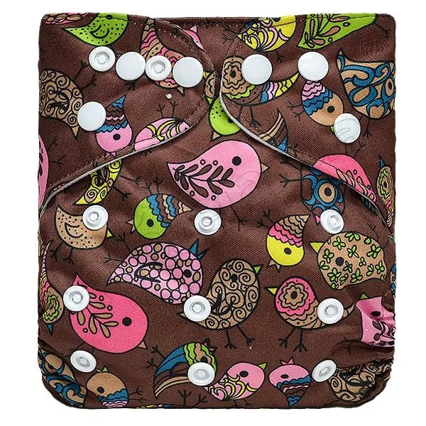 Pañal de Tela Ecológico – Pajaritos Diseno Cafe