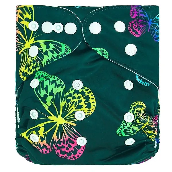 Pañal de Tela Ecológico – Mariposa Fluor