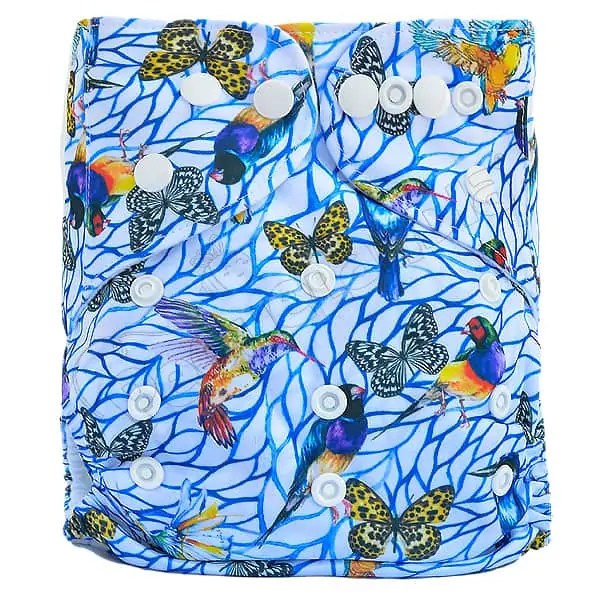 Pañal de Tela Ecológico – Mariposa Con Pajaritos