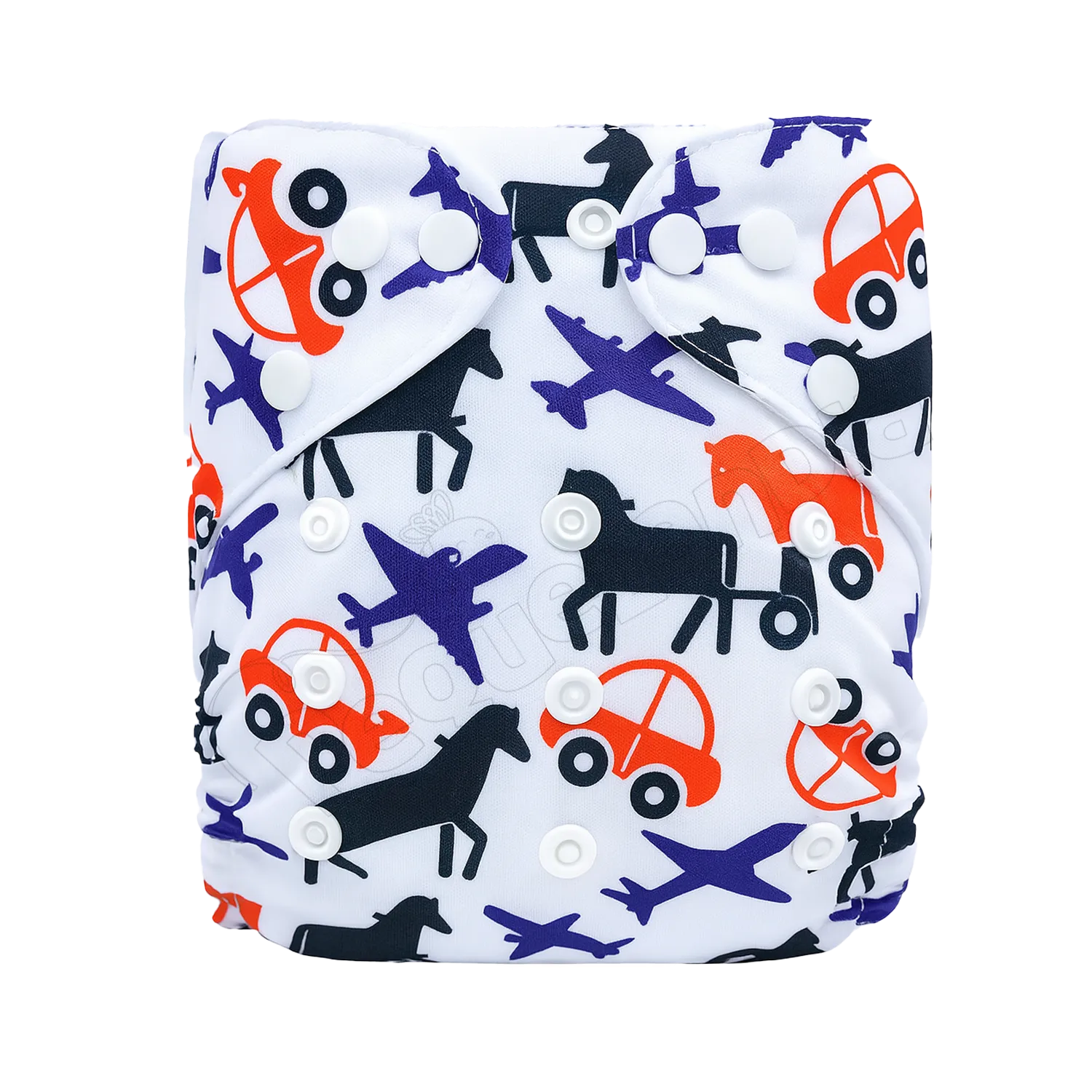 Pañal de Tela Ecológico – Autos Rojos Fondo Blanco