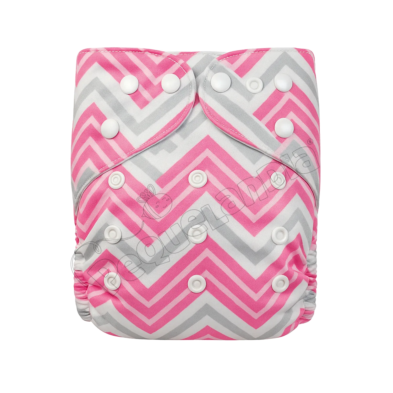 Pañal de Tela Ecológico – Zigzag Rosa Gris