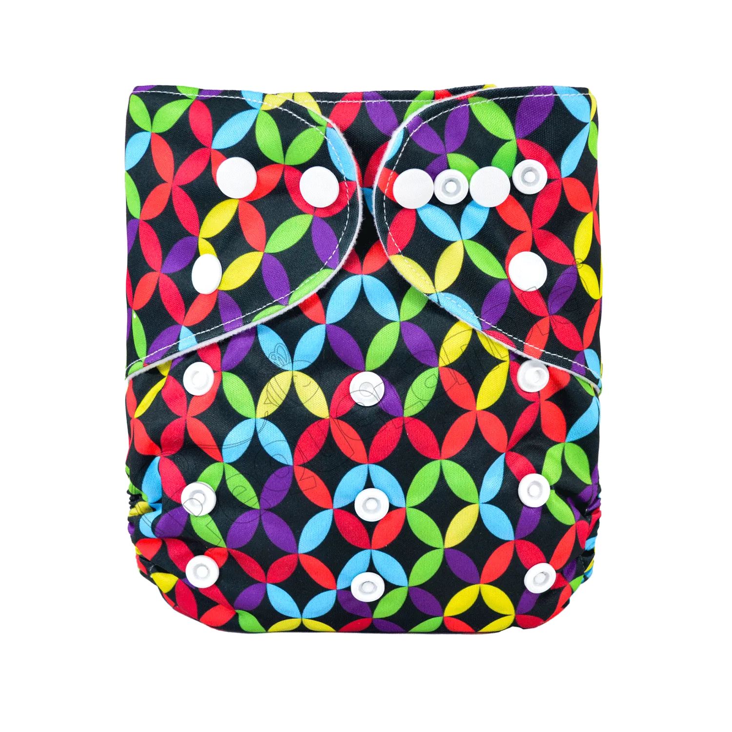 Pañal de Tela Ecológico – Patrones Colores Fondo Negro