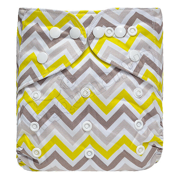 Pañal de Tela Ecológico – Zigzag Amarillo Gris