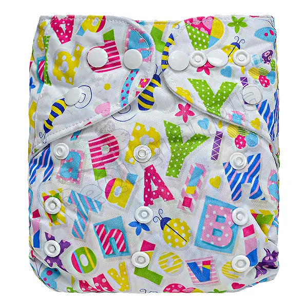 Pañal de Tela Ecológico – Letras Colores