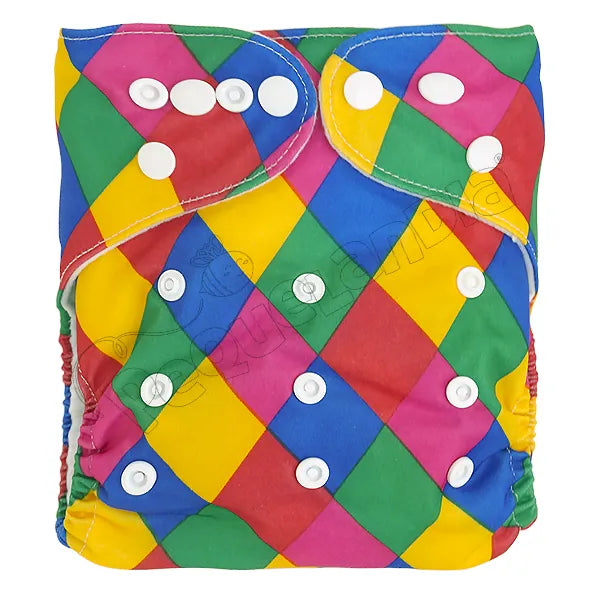 Pañal de Tela Ecológico – Arlequin Fucsia