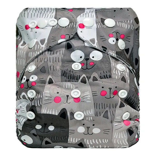 Pañal de Tela Ecológico – Gatos Grises