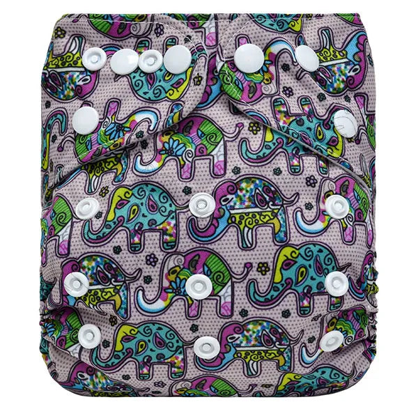 Pañal de Tela Ecológico – Elefante Paisley Lila