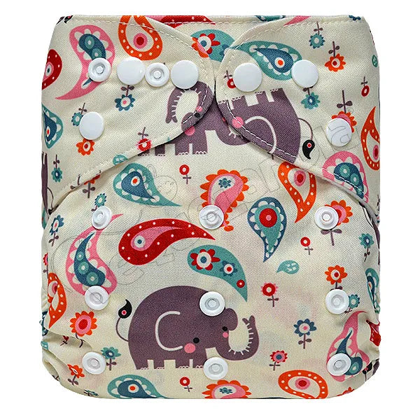 Pañal de Tela Ecológico – Elefante Paisley Cafe