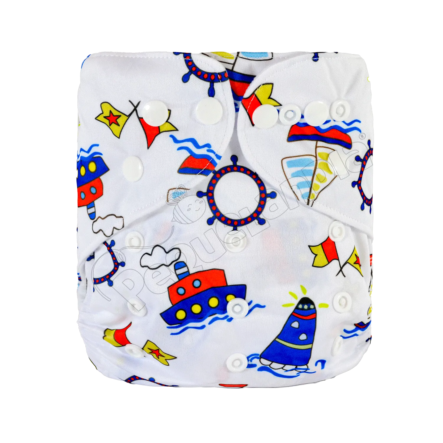 Pañal de Tela Ecológico – Barcos Y Faros Fondo Blanco