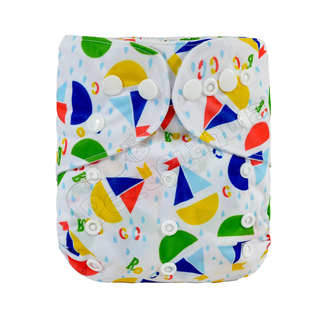 Pañal de Tela Ecológico – Veleritos Colores Fondo Blanco