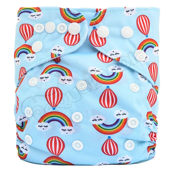Pañal de Tela Ecológico – Globos Aereos Con Arcoiris