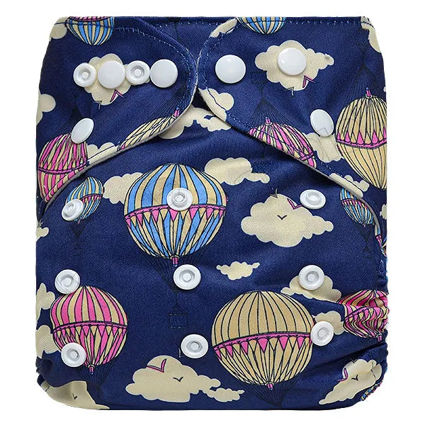Pañal de Tela Ecológico – Globos Aereos Fondo Azul