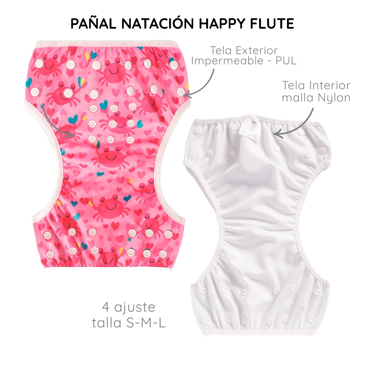 Pañal Natación Happy Flute Velero Rojo