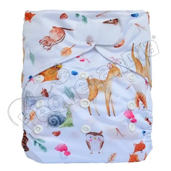 Pañal Ecológico con Velcro Animales del Bosque