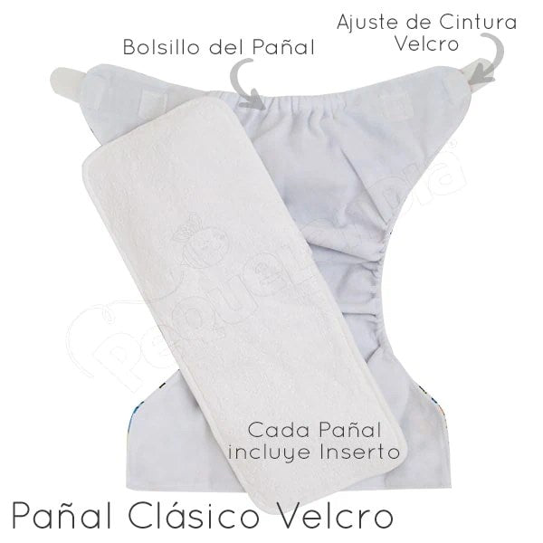 Pañal Ecológico con Velcro Nubes Soñadoras