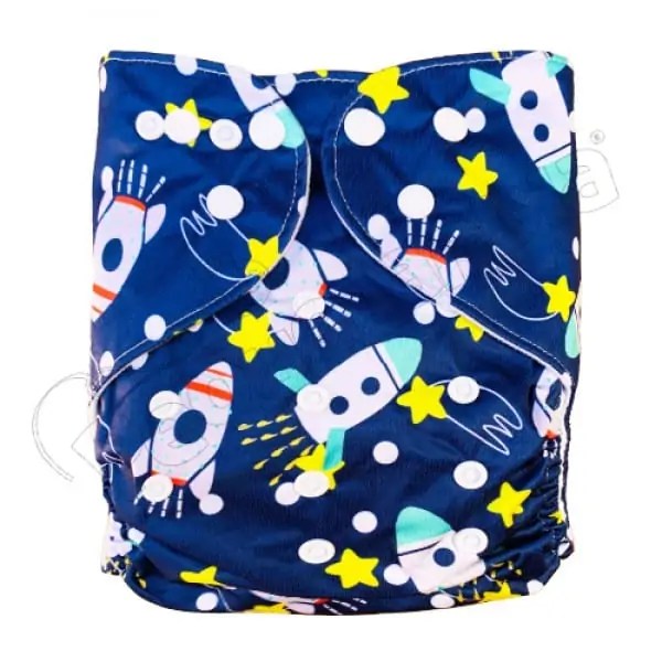 Pañal Ecológico XL Cohete Fondo Azul