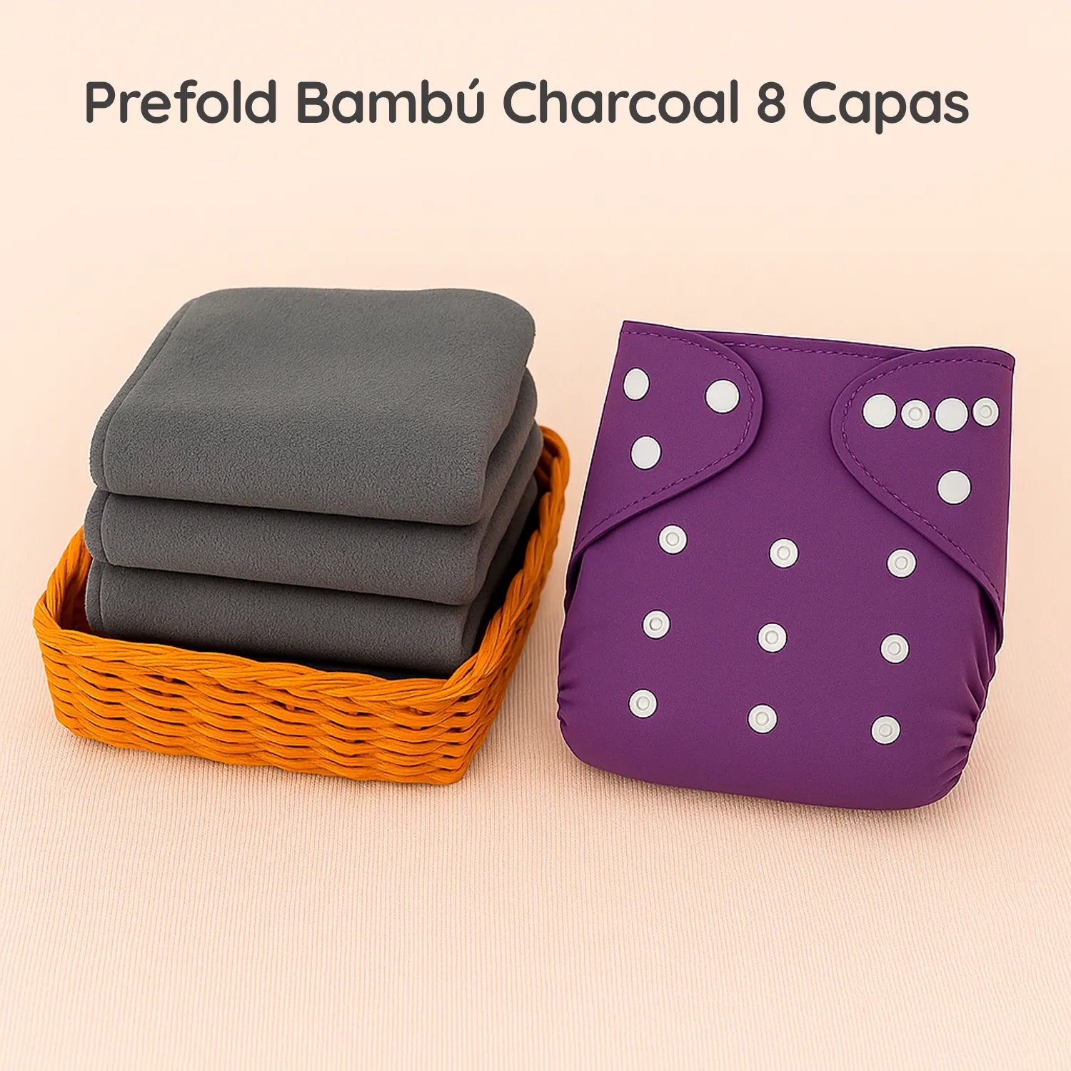 Prefold Bambú Charcoal 8 Capas