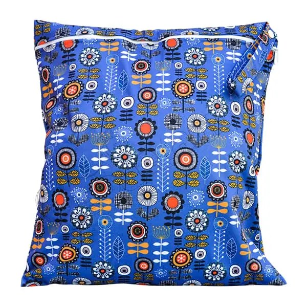 Wetbag Diseño Flores fondo azul