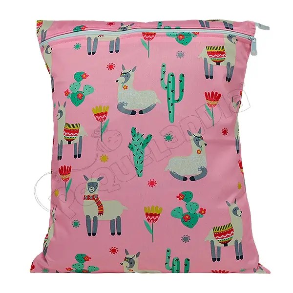 Wetbag Diseño Llamitas Fondo rosa