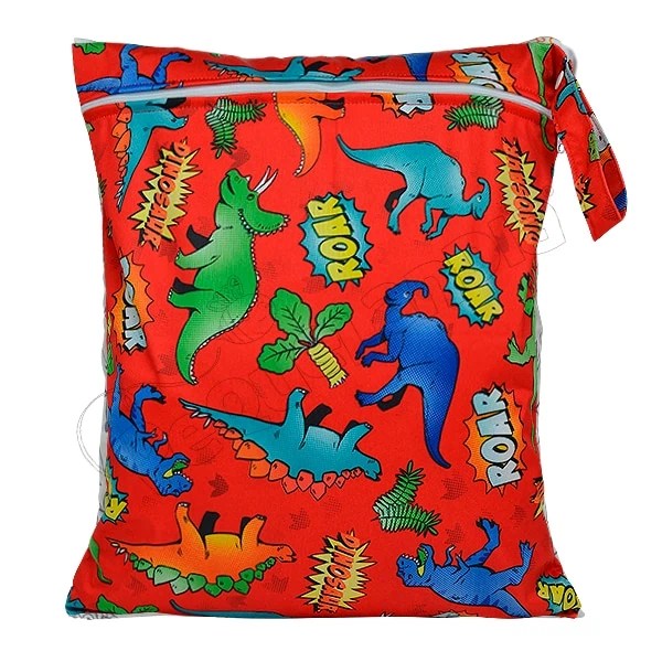 Wetbag Diseño Dinos fondo Rojo