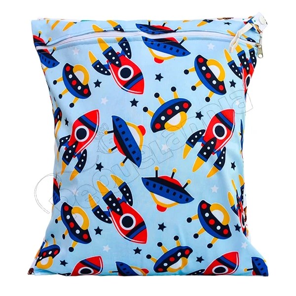 Wetbag Diseño Cohete Fondo Celeste